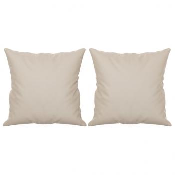 Zierkissen 2 Stk. Creme 40x40 cm Mikrofasergewebe