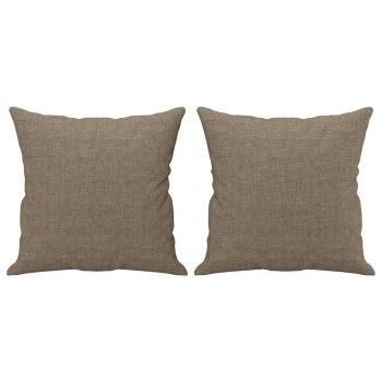 Zierkissen 2 Stk. Taupe 40x40 cm Stoff