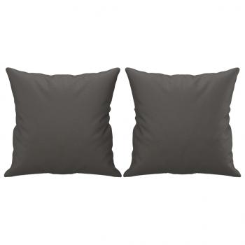 Zierkissen 2 Stk. Grau 40x40 cm Kunstleder