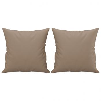 Zierkissen 2 Stk. Cappuccino-Braun 40x40 cm Kunstleder