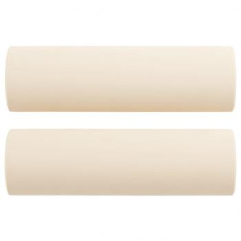 Zierkissen 2 Stk. Creme Ø15x50 cm Samt