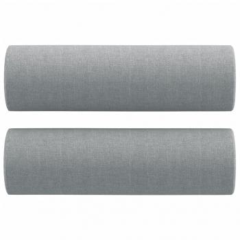 3-Sitzer-Sofa mit Zierkissen Hellgrau 180 cm Stoff