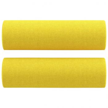 2-Sitzer-Sofa mit Zierkissen Hellgelb 120 cm Stoff