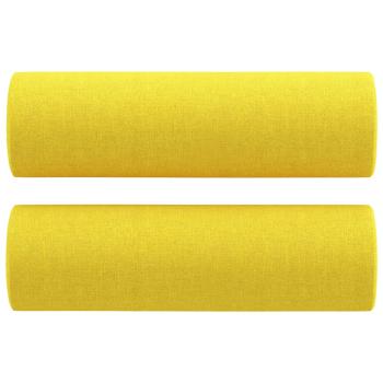 2-Sitzer-Sofa mit Zierkissen Hellgelb 140 cm Stoff