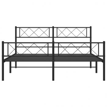 Bettgestell mit Kopf- und Fußteil Metall Schwarz 140x190 cm