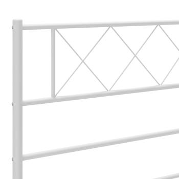 Bettgestell mit Kopfteil Metall Weiß 90x190 cm
