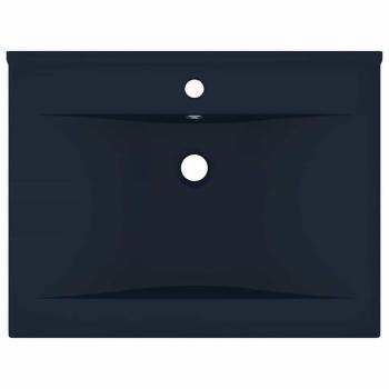Luxus-Waschbecken mit Hahnloch Matt-Dunkelblau 60x46 cm Keramik