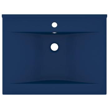 Luxus-Waschbecken mit Hahnloch Matt-Dunkelblau 60x46 cm Keramik