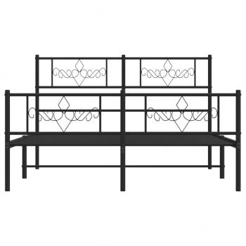 Bettgestell mit Kopf- und Fußteil Metall Schwarz 120x200 cm