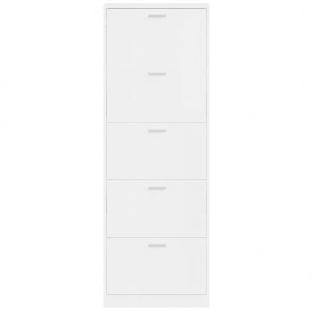 Schuhschrank Hochglanz-Weiß 59x17x169 cm Holzwerkstoff