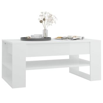 ARDEBO.de - Couchtisch Hochglanz-Weiß 102x55x45 cm Holzwerkstoff
