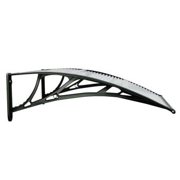 Türvordach Schwarz und Transparent 80x75 cm Polycarbonat