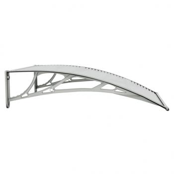 Türvordach Grau und Transparent 100x75 cm Polycarbonat