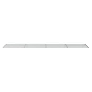 Türvordach Grau und Transparent 400x75 cm Polycarbonat