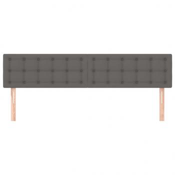 Kopfteile 2 Stk. Grau 100x5x78/88 cm Kunstleder