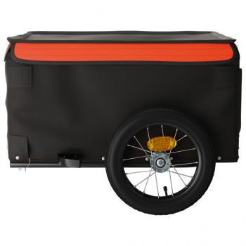 Fahrradanhänger Schwarz und Orange 30 kg Eisen