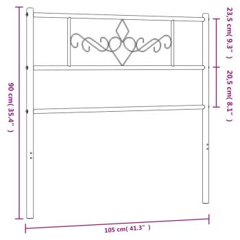 Kopfteil Metall Schwarz 100 cm