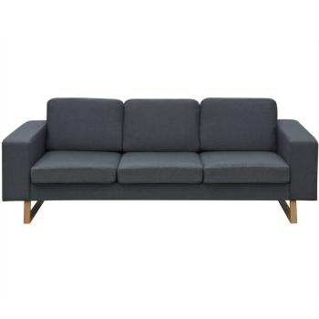 Sofa 3-Sitzer Stoff Dunkelgrau