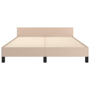 Bettgestell mit Kopfteil Cappuccino-Braun 140x190 cm Kunstleder