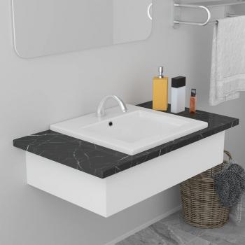 ARDEBO.de - Einbauwaschbecken 42x39x18 cm Keramik Weiß   