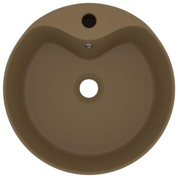 Luxus-Waschbecken mit Überlauf Matt Creme 36x13 cm Keramik