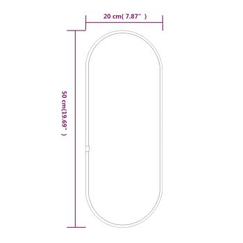 Wandspiegel Schwarz 50x20 cm Oval
