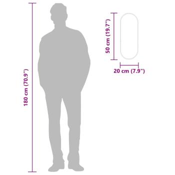 Wandspiegel Schwarz 50x20 cm Oval