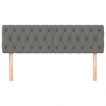 Kopfteile 2 Stk. Dunkelgrau 72x7x78/88 cm Stoff