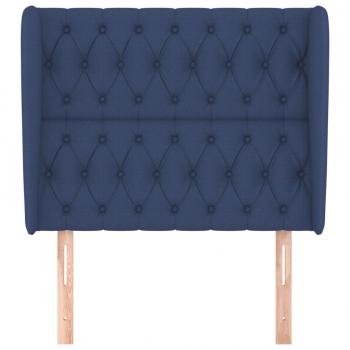 Kopfteil mit Ohren Blau 93x23x118/128 cm Stoff