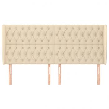Kopfteil mit Ohren Creme 203x23x118/128 cm Stoff