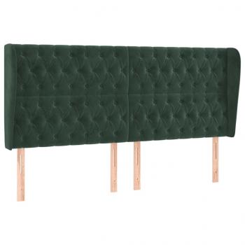 Kopfteil mit Ohren Dunkelgrün 203x23x118/128 cm Samt