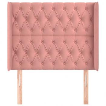 Kopfteil mit Ohren Rosa 93x16x118/128 cm Samt