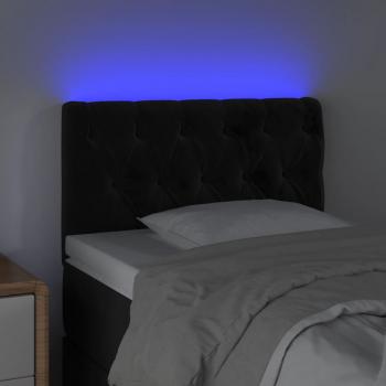 LED Kopfteil Schwarz 80x7x78/88 cm Samt