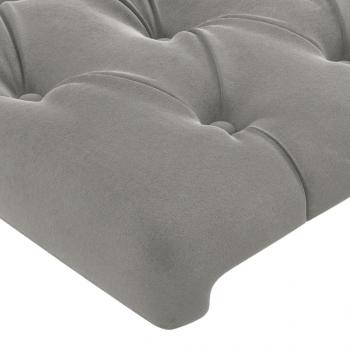 LED Kopfteil Hellgrau 80x7x78/88 cm Samt