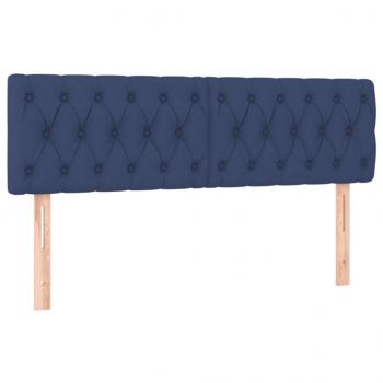 Boxspringbett mit Matratze & LED Blau 140x190 cm Stoff
