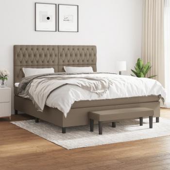 ARDEBO.de - Boxspringbett mit Matratze Taupe 180x200 cm Stoff