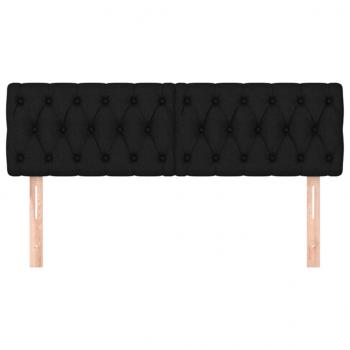 Kopfteile 2 Stk. Schwarz 72x7x78/88 cm Stoff