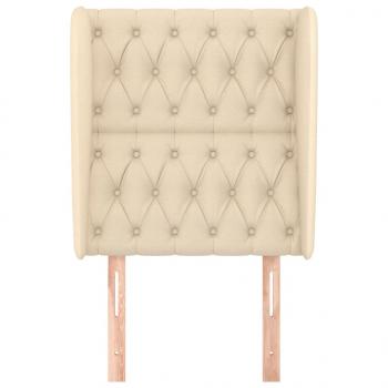 Kopfteil mit Ohren Creme 83x23x118/128 cm Stoff