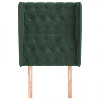Kopfteil mit Ohren Dunkelgrün 83x23x118/128 cm Samt