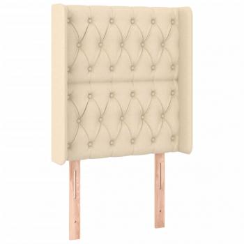 ARDEBO.de - LED Kopfteil Creme 83x16x118/128 cm Stoff