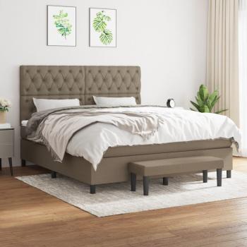 ARDEBO.de - Boxspringbett mit Matratze Taupe 160x200 cm Stoff