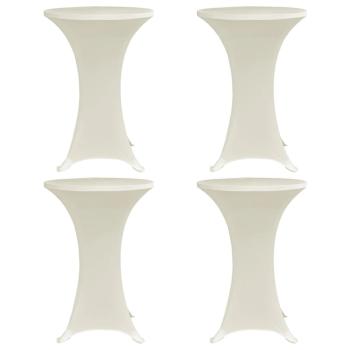 Stehtischhussen 4 Stk. Ø 70 cm Creme Stretch