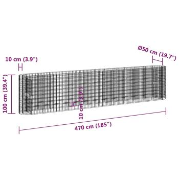 Gabionen-Hochbeet Verzinktes Eisen 470x50x100 cm