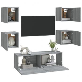 TV-Wandschrank-Set Grau Sonoma Holzwerkstoff