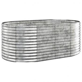 Hochbeet Pulverbeschichteter Stahl 175x100x68 cm Silbern