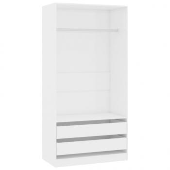 Kleiderschrank Hochglanz-Weiß 100x50x200 cm Holzwerkstoff