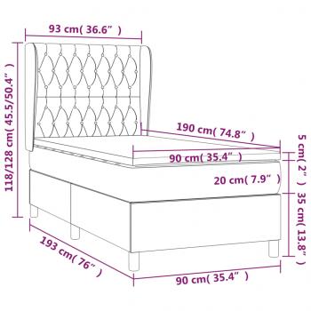 Boxspringbett mit Matratze Dunkelgrün 90x190 cm Samt