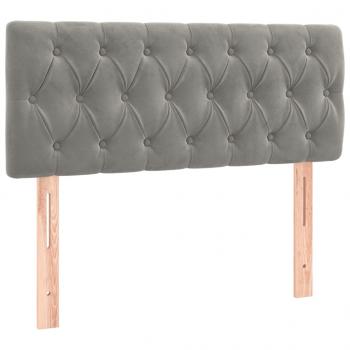 Boxspringbett mit Matratze & LED Hellgrau 120x200 cm Samt