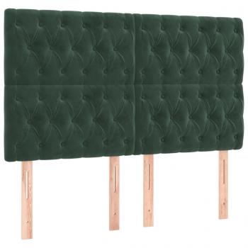 Boxspringbett mit Matratze & LED Dunkelgrün 180x200 cm Samt