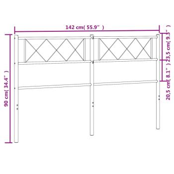 Kopfteil Metall Weiß 135 cm
